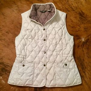 Eddie Bauer Quilted Goose Down Vest in Bone White